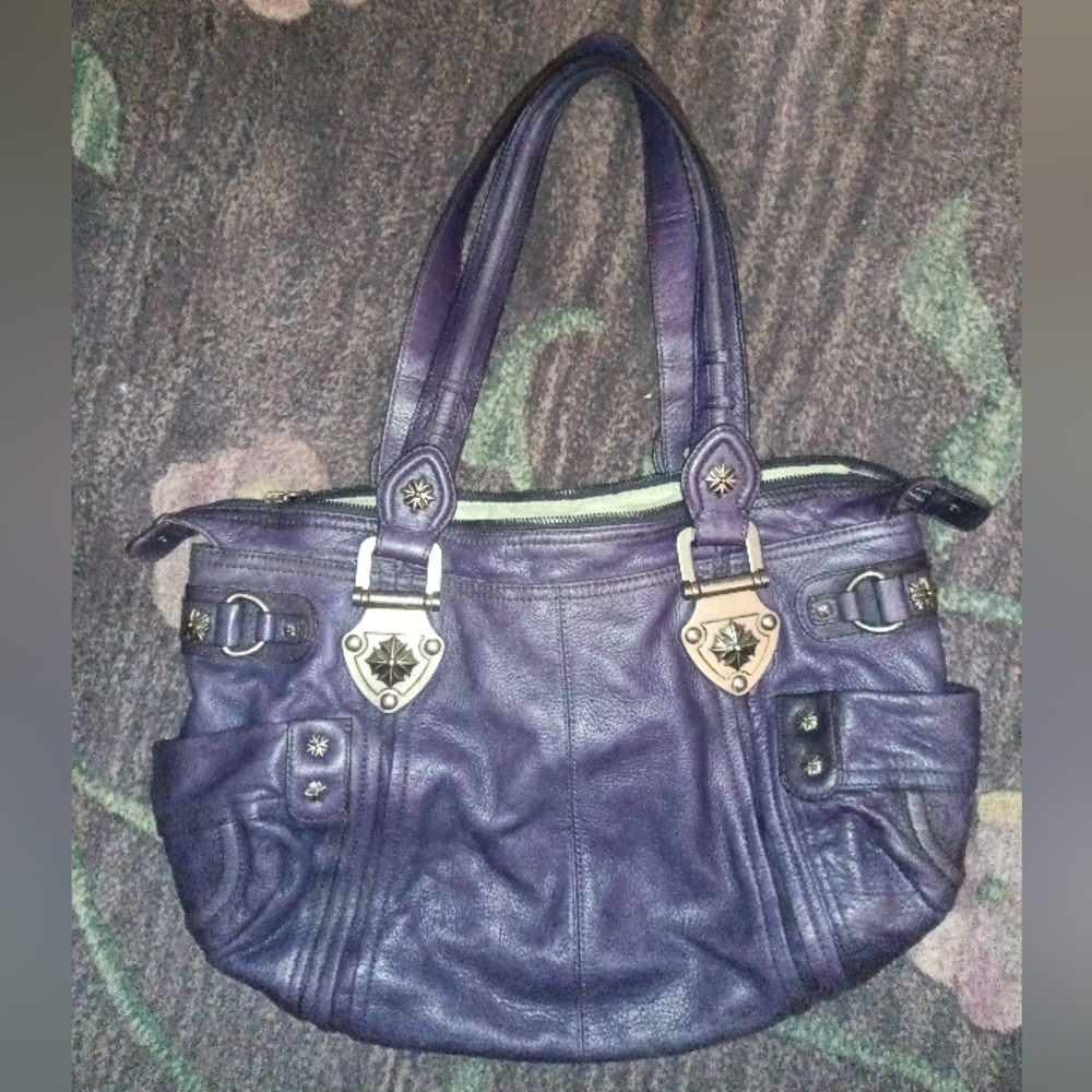 B Makowsky Purple Shoulder Bag